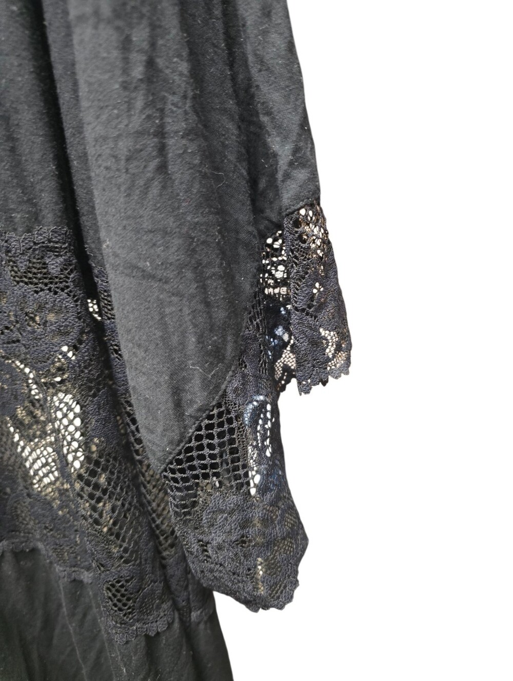 Soma Black Lace Panel Open Tie Robe With Closure Sz. XXL - Picture 2 of 9